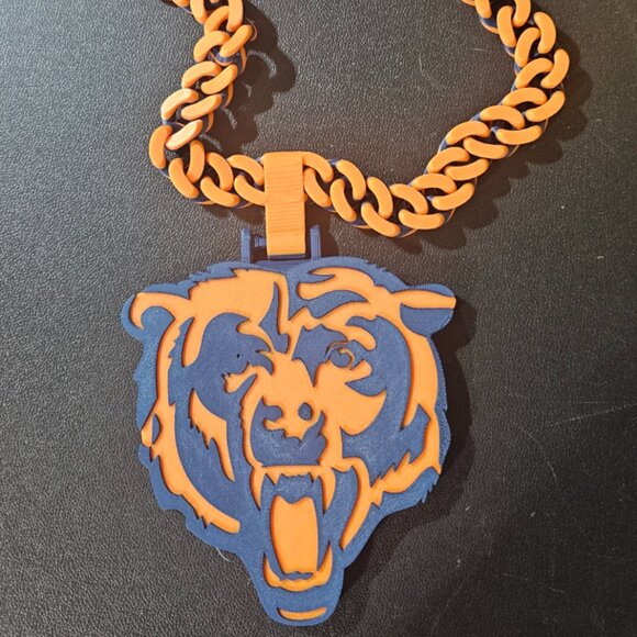 Chicago Bears NFL 3D Printed Cuban Link Chain - Picture 1 of 3